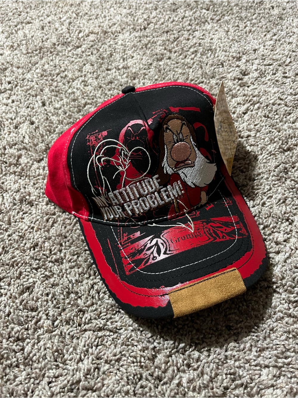Vintage 1928 Disney Parks Grumpy Baseball Cap Hat My Attitude Your Problem Adult
